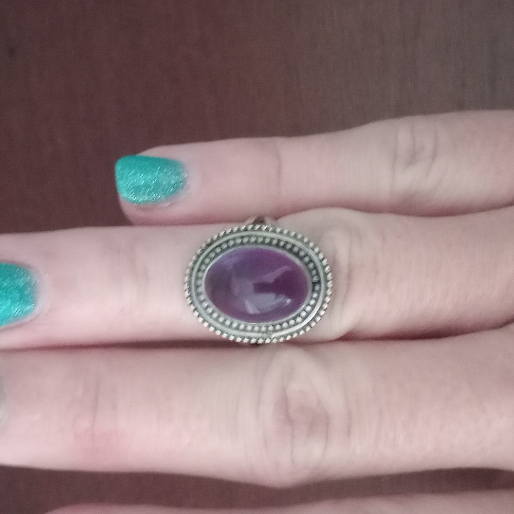 Sterling silver amethyst ring